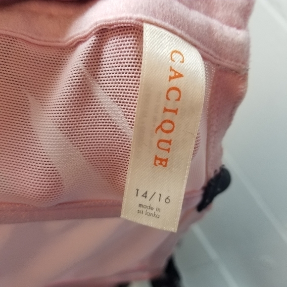 Cacique pink black mesh bustier corset coquette romantic pretty - Picture 8 of 10